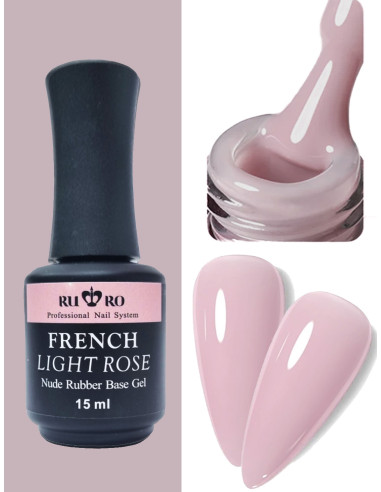 FRENCH RUBBER BASE - FRENCH LIGHT ROSE 15ml.