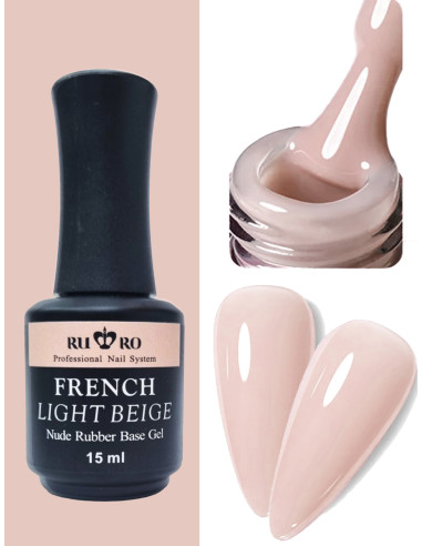 FRENCH RUBBER BASE - FRENCH LIGHT BEIGE 15ml.